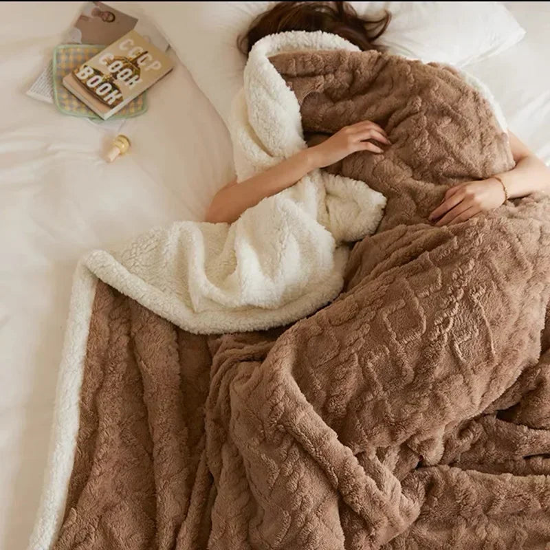 Mysig sherpafilt - Fluffig - Vinter - Plushfilt - Fleecefilt-Mira Lina