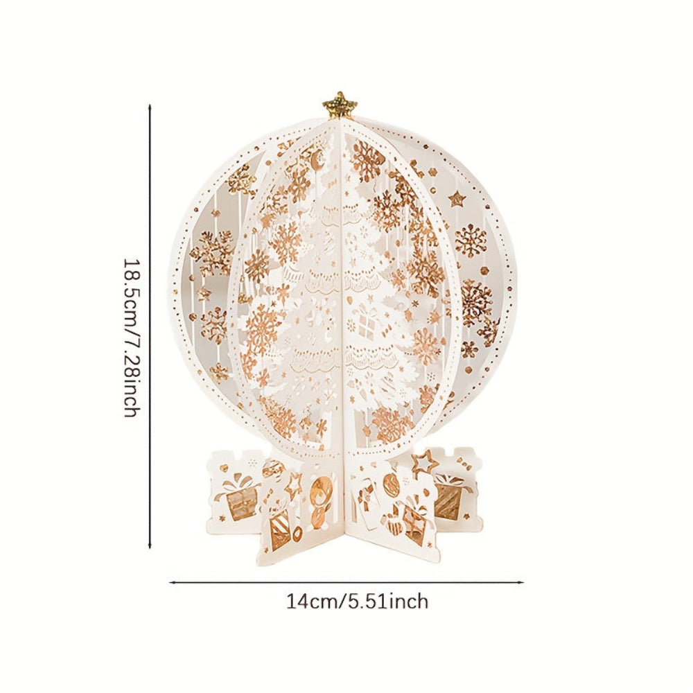 3D-julkort med julgran – Vitt – Dekoration – 3D-julkort – Pop-up-julkort-Mira Lina