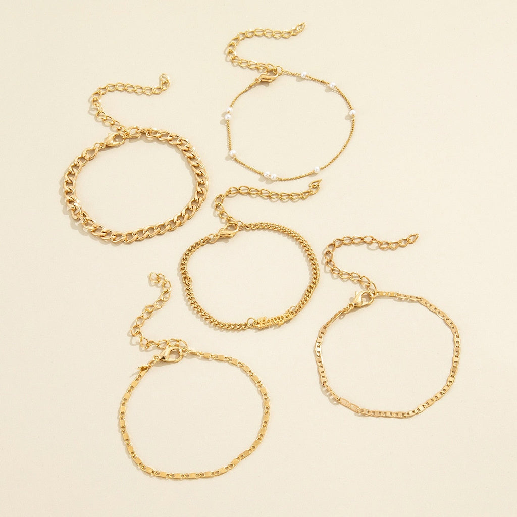 Armbandsset – Kromton – Gul metallton – Armband för kvinnor – Dam smycken-Mira Lina