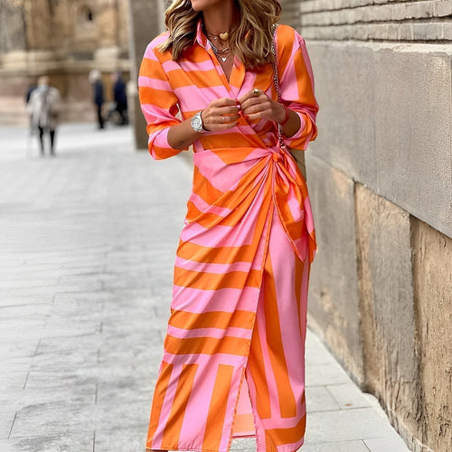 Beatrice - Snygg Flerfärgad långklänning-Mira Lina