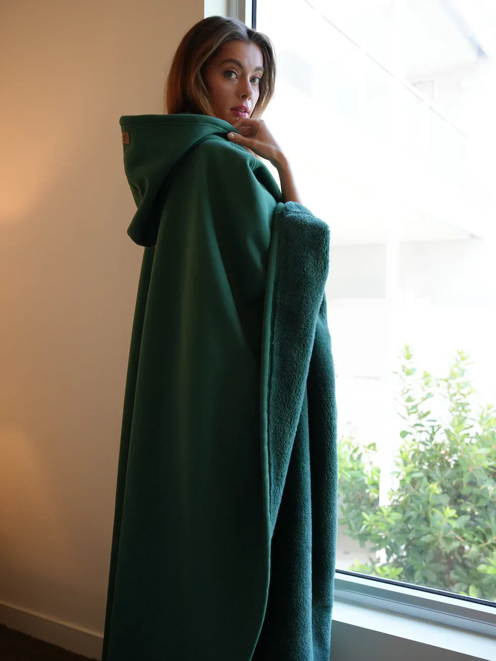 Blanket Hoodie - Oversized hoodie i mysig fleece för kvinnor Loungewear-Mira Lina
