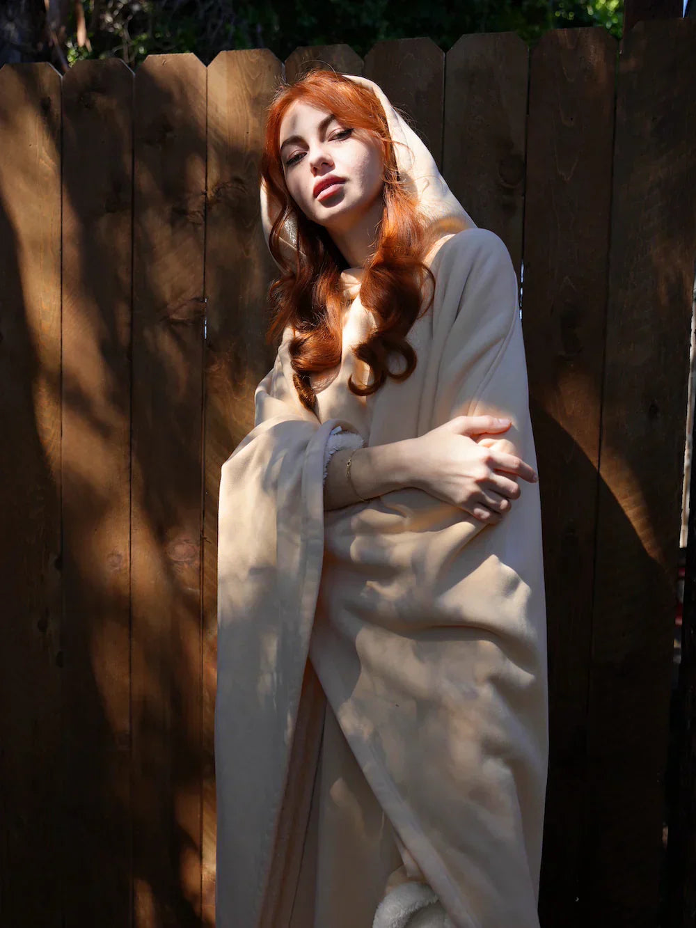 Blanket Hoodie - Oversized hoodie i mysig fleece för kvinnor Loungewear-Mira Lina