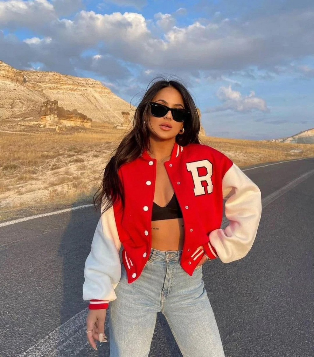 Bomberjacka | Oversized | Knäppbar | Baseballjacka | Damjacka-Mira Lina