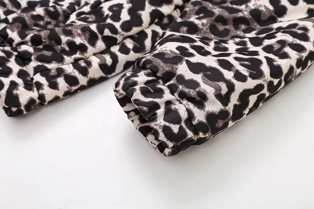 Bomberjacka med leopardmönster | Oversized | Dragkedja | Leopardjacka | Damjacka-Mira Lina