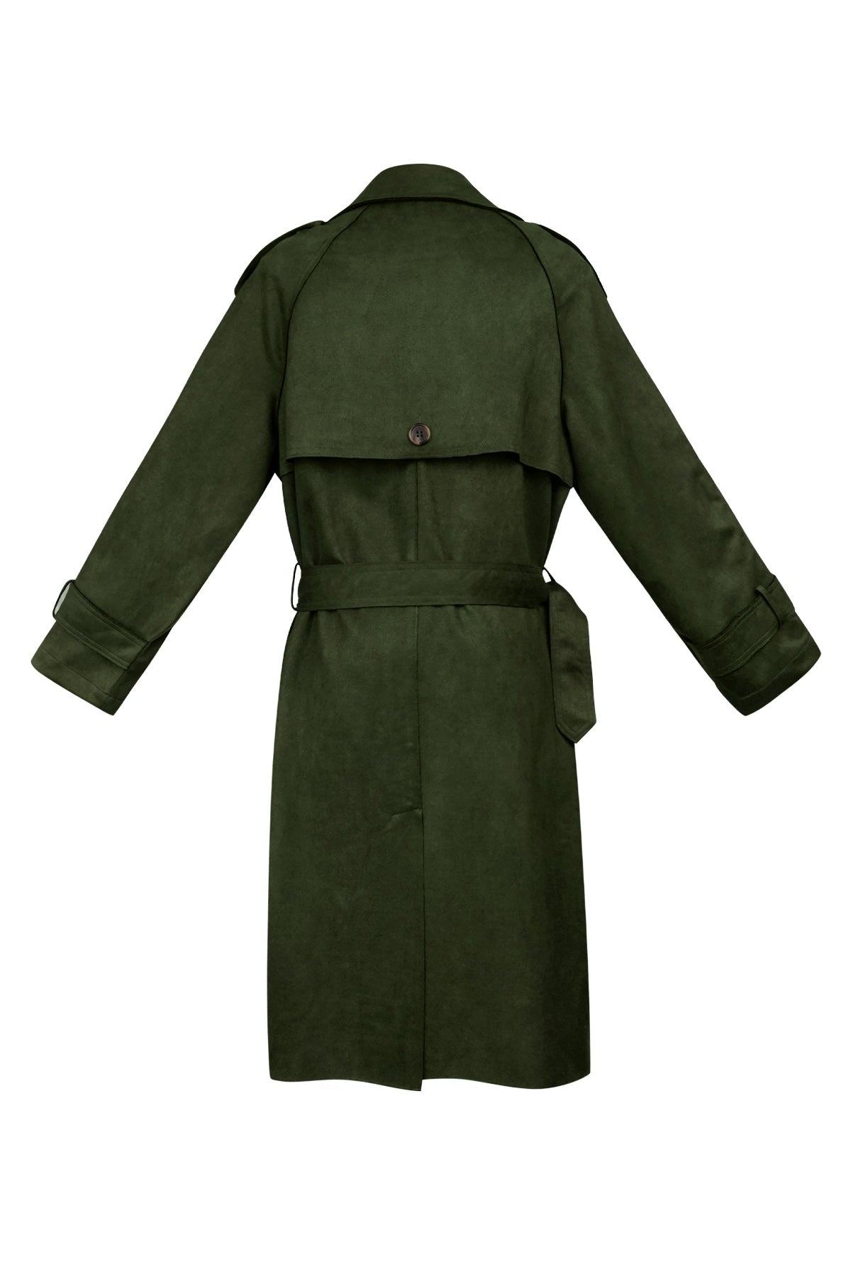 Borstad mikrofiber Trenchcoat | Medellång | Höst | Dubbelknäppt trenchcoat | Trenchcoat för damer-Mira Lina