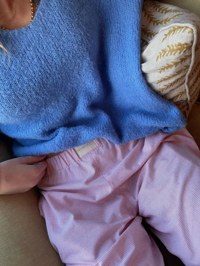 Breda byxor | Låg midja | Elastisk midja | Pyjamasbyxor | Lounge-byxor för damer-Mira Lina