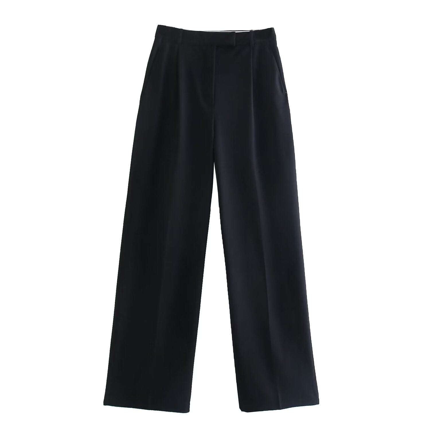 Byxor med vida ben - Hög midja - Lös passform - Slacks med vida ben - Byxor med vida ben för kvinnor-Mira Lina