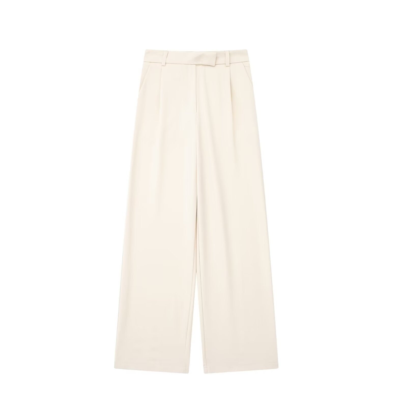 Byxor med vida ben - Hög midja - Lös passform - Slacks med vida ben - Byxor med vida ben för kvinnor-Mira Lina