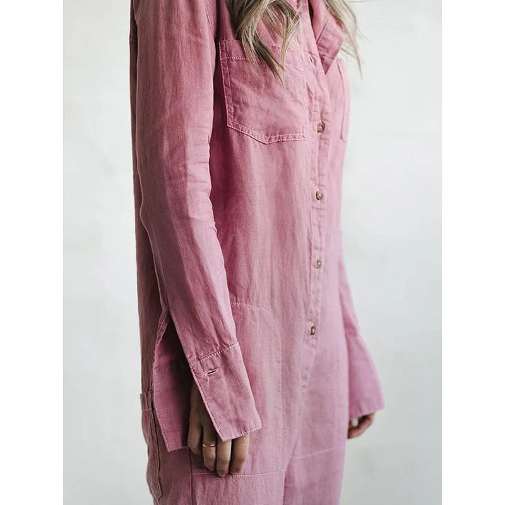Casual Jumpsuit - Långärmad - Knäppt - Boilerdräkt - Jumpsuit för kvinnor-Mira Lina