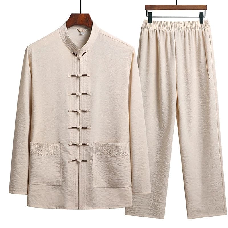 Co-Ord Set - Tvådelat set i linne med lång ärm för kvinnor Eastern-Mira Lina