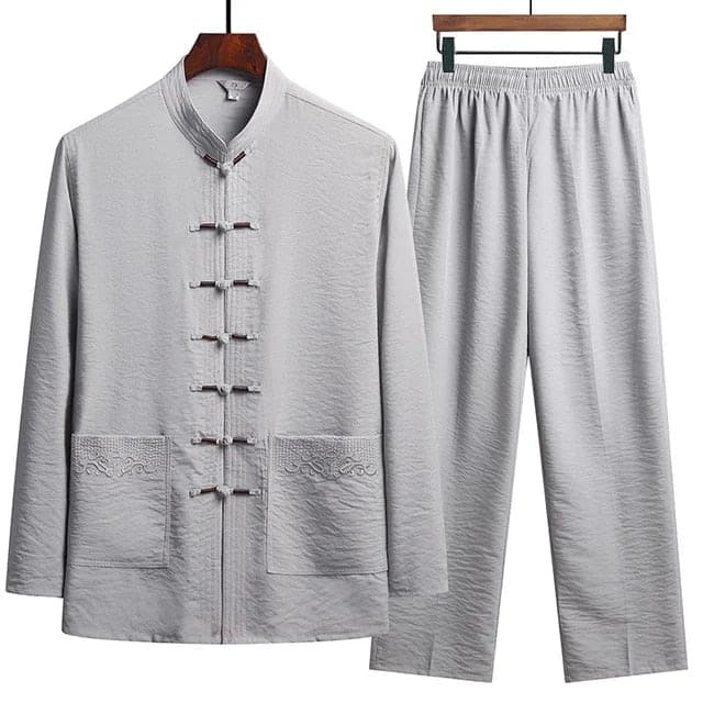 Co-Ord Set - Tvådelat set i linne med lång ärm för kvinnor Eastern-Mira Lina