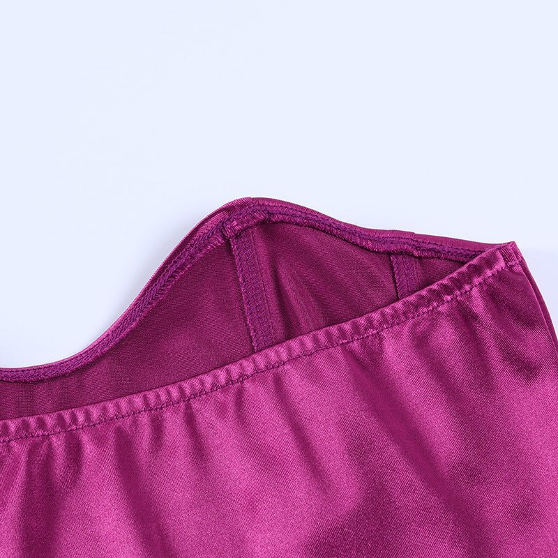 Corsettopp | Glansväv | Glänsande | Axelbandslös topp | Topp för kvinnor-Mira Lina