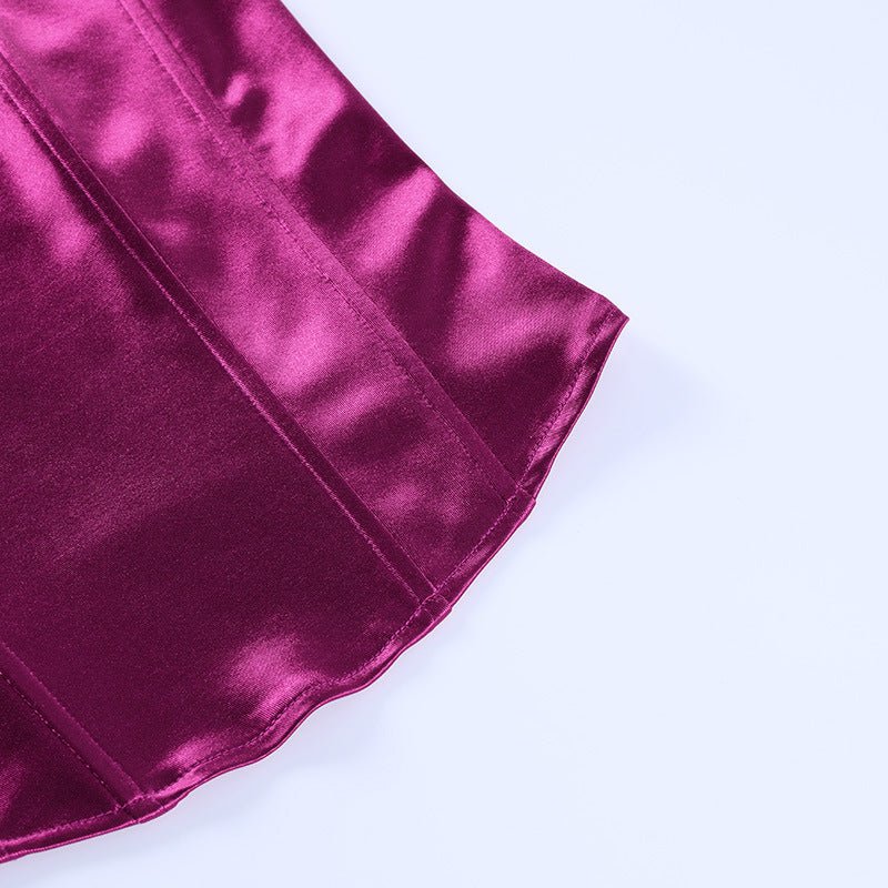 Corsettopp | Glansväv | Glänsande | Axelbandslös topp | Topp för kvinnor-Mira Lina
