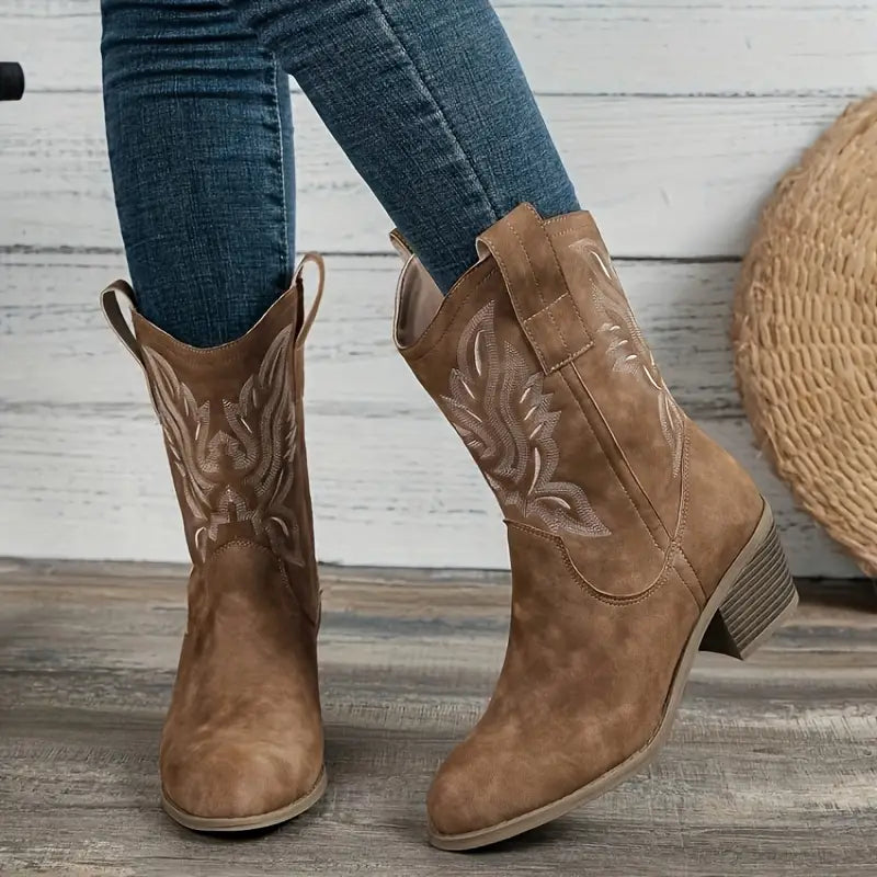 Cowboystövlar - Broderade - Western - Cowgirlstövlar - Cowboystövlar för damer-Mira Lina