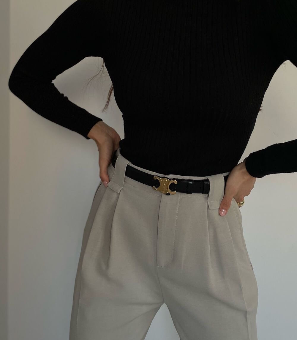 Dam Bälte - tunt - elegant - guldspänne - Bälten för kvinnor-Mira Lina