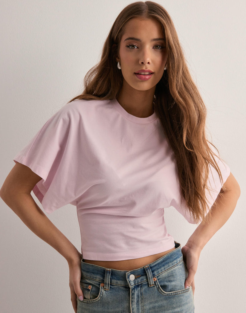 Dam-T-shirt – Vida ärmar – rund hals – batwing-T-shirt – damblus-Mira Lina