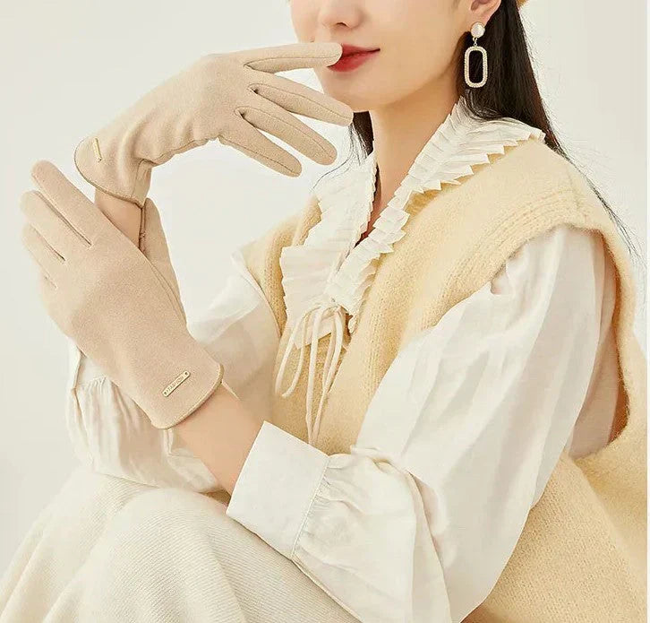 Damhandskar – Varma – Borstad mikrofiber – Touchscreenhandskar – Vinterhandskar-Mira Lina