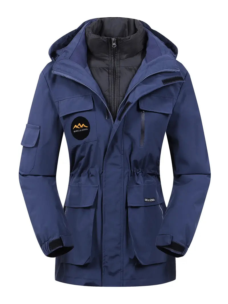 Damjacka för Vinter | Huv | Fickor | Snöjacka | Vinterrock-Mira Lina