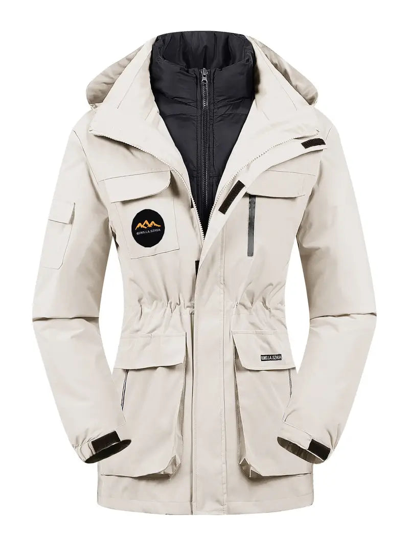 Damjacka för Vinter | Huv | Fickor | Snöjacka | Vinterrock-Mira Lina