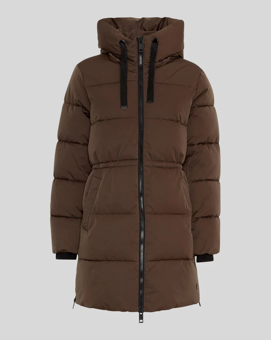 Damjacka med vaddering – Huv – Medellång – Pufferjacka – Vinterjacka för damer-Mira Lina