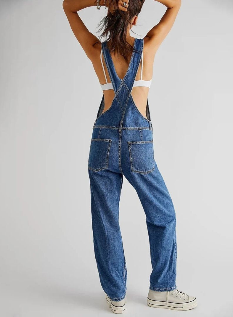 Denimoveraller - Casual - Ärmlösa - Denimoveraller - Denimoveraller för damer-Mira Lina
