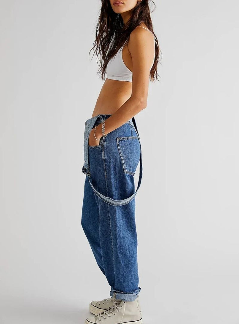 Denimoveraller - Casual - Ärmlösa - Denimoveraller - Denimoveraller för damer-Mira Lina