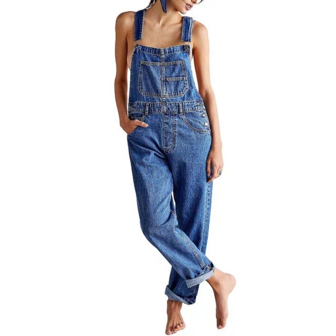 Denimoveraller - Casual - Ärmlösa - Denimoveraller - Denimoveraller för damer-Mira Lina