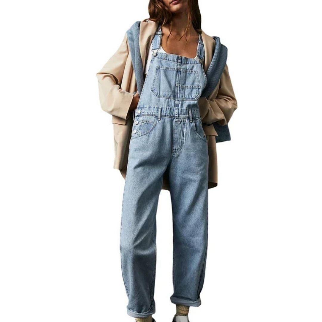 Denimoveraller - Casual - Ärmlösa - Denimoveraller - Denimoveraller för damer-Mira Lina