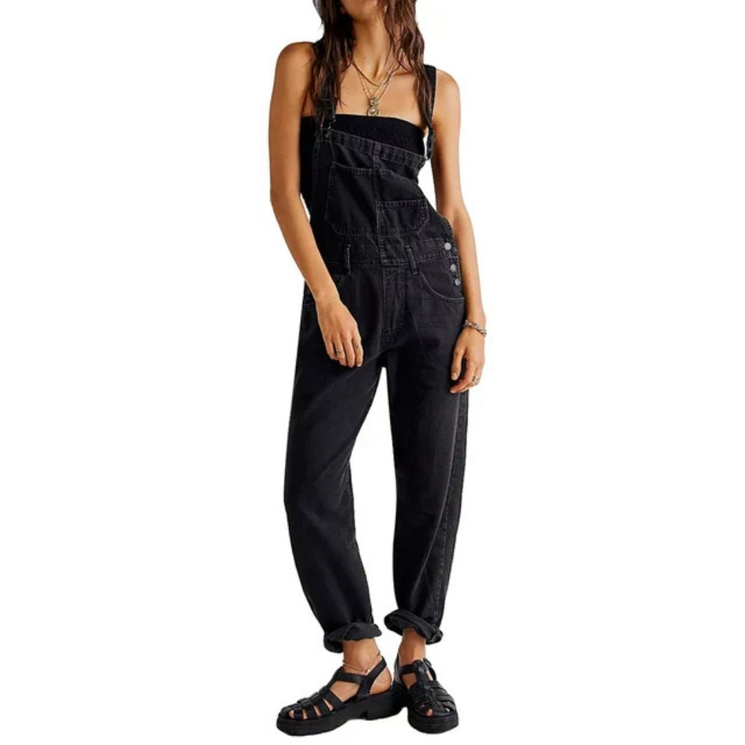 Denimoveraller - Casual - Ärmlösa - Denimoveraller - Denimoveraller för damer-Mira Lina