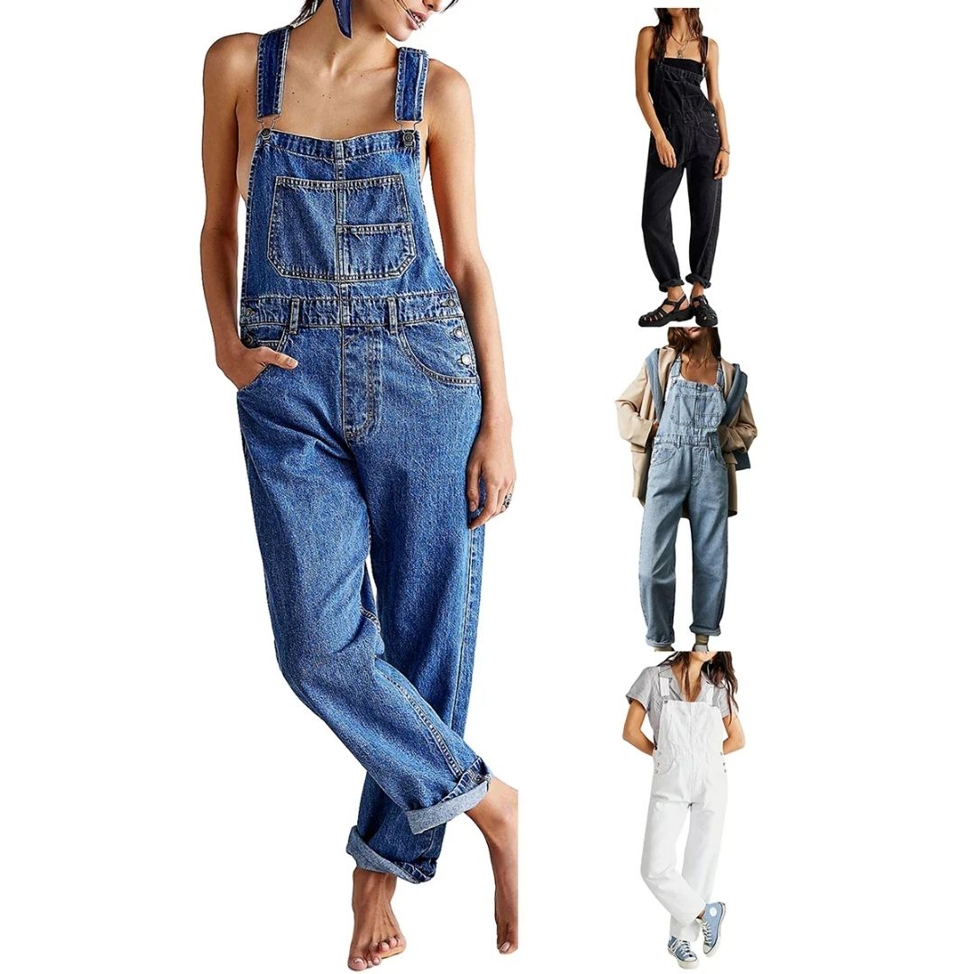 Denimoveraller - Casual - Ärmlösa - Denimoveraller - Denimoveraller för damer-Mira Lina