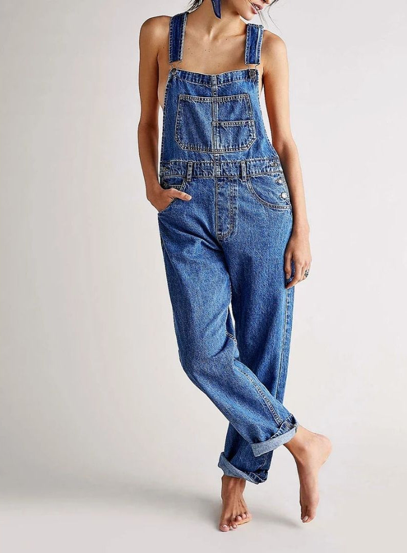 Denimoveraller - Casual - Ärmlösa - Denimoveraller - Denimoveraller för damer-Mira Lina