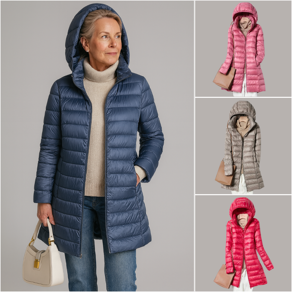 Dunjacka – Lätt – Med huva – Pufferjacka – Vinterjacka för damer-Mira Lina