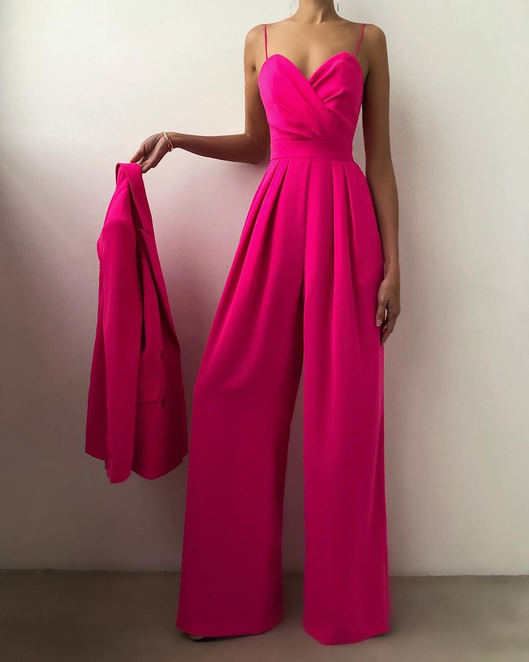 Elegant jumpsuit | Ärmlös | Spaghettistroppar | Jumpsuit med vida ben | Jumpsuit för kvinnor-Mira Lina