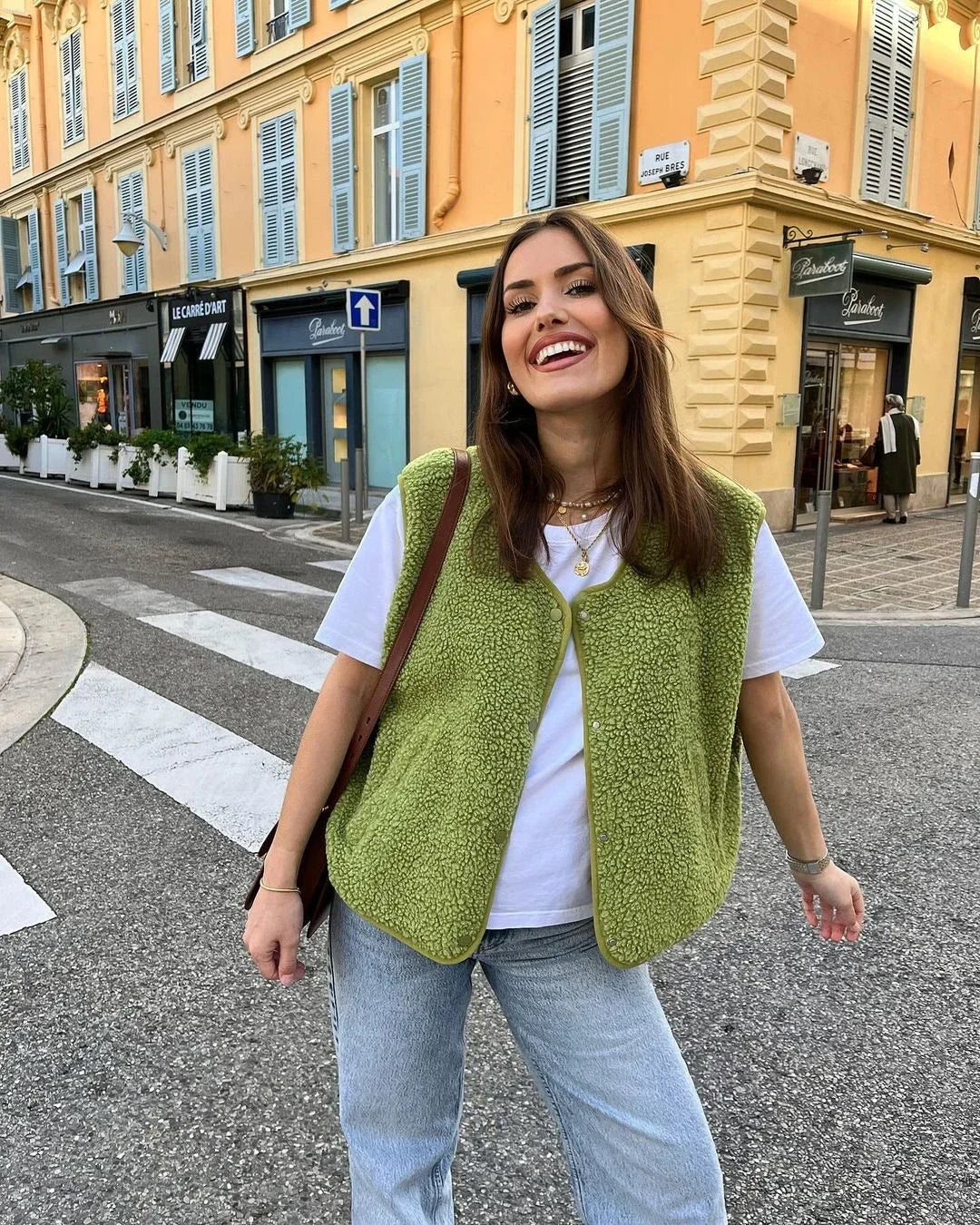 Fleece Gilet - Ärmlös - Loose Fit - Bodywarmer - Fleece Vest Jacka Dam-Mira Lina