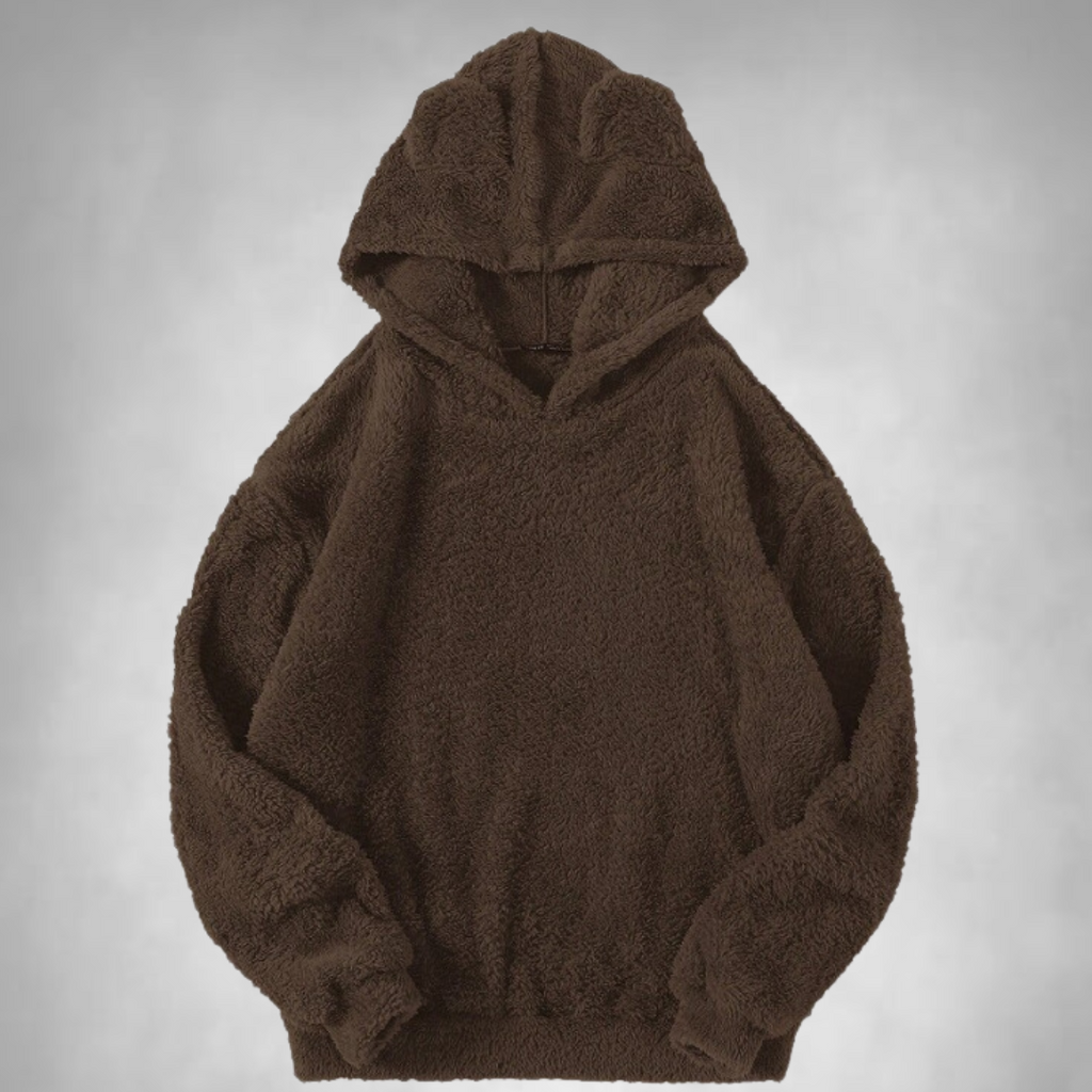 Fleecetröja - Björnöra - Varm - Pnaturfiberblandningover Hoodie - Hoodie för kvinnor-Mira Lina