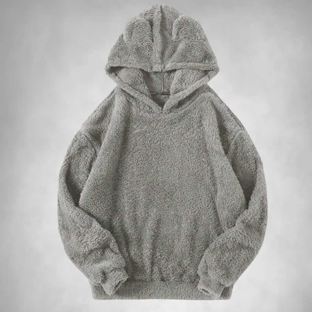 Fleecetröja - Björnöra - Varm - Pullover Hoodie - Hoodie för kvinnor-Mira Lina