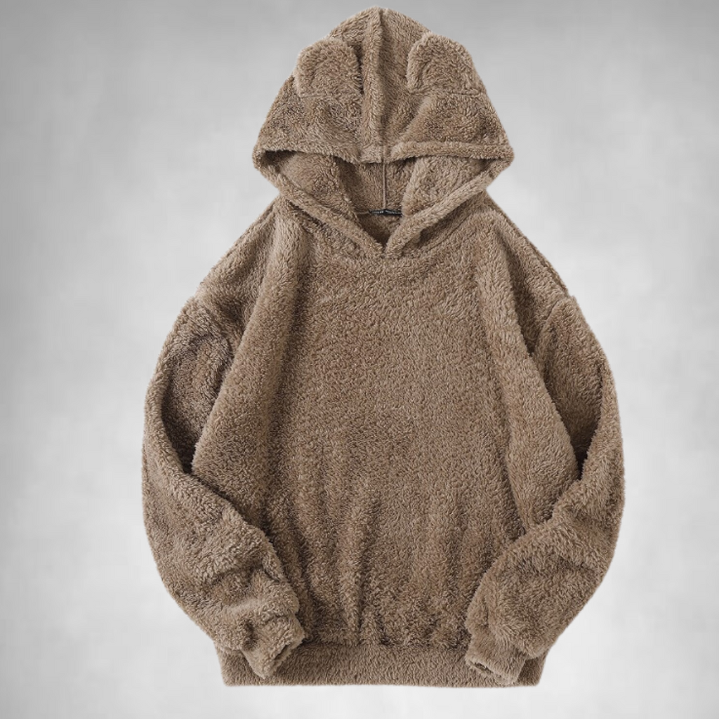 Fleecetröja - Björnöra - Varm - Pullover Hoodie - Hoodie för kvinnor-Mira Lina
