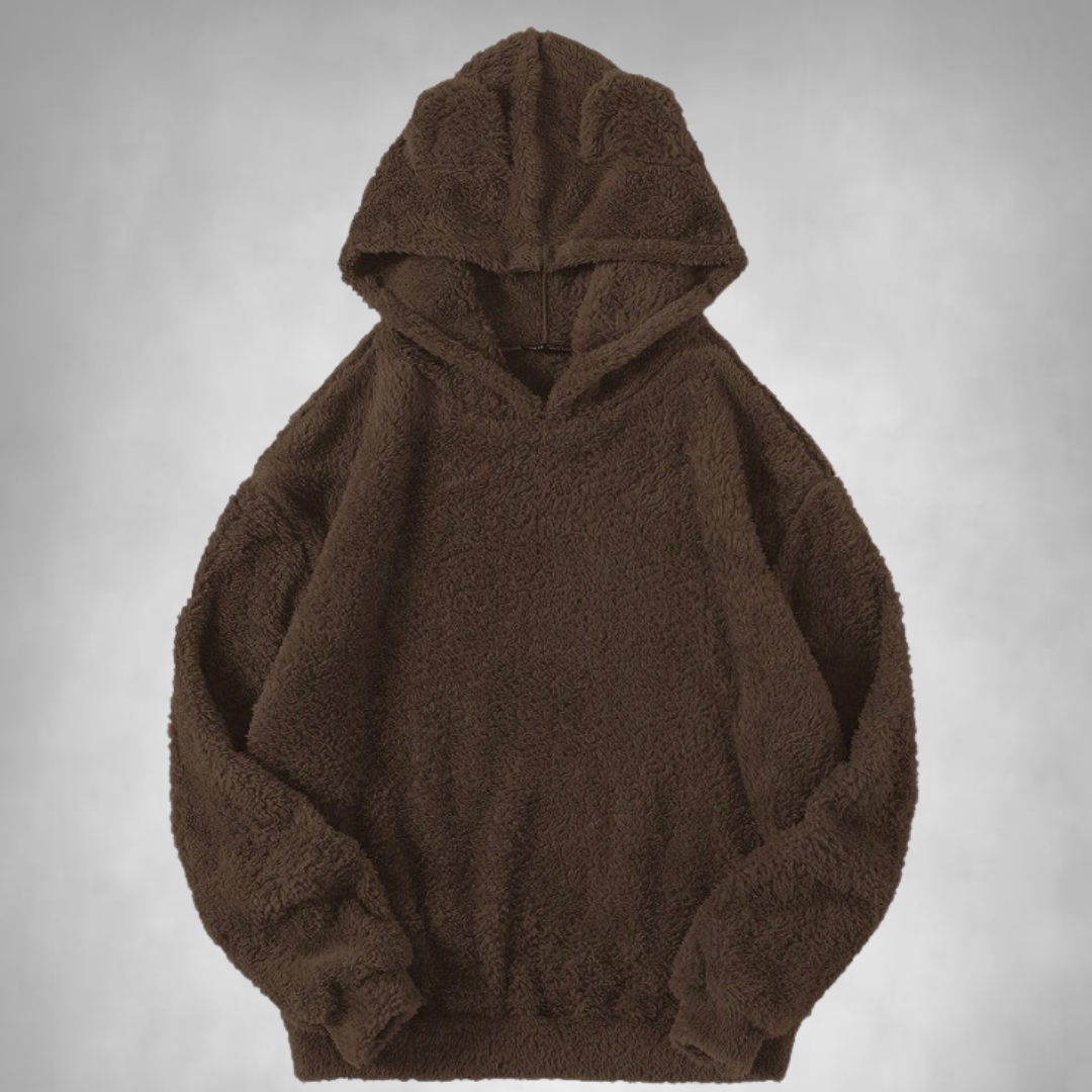 Fleecetröja - Björnöra - Varm - Pullover Hoodie - Hoodie för kvinnor-Mira Lina