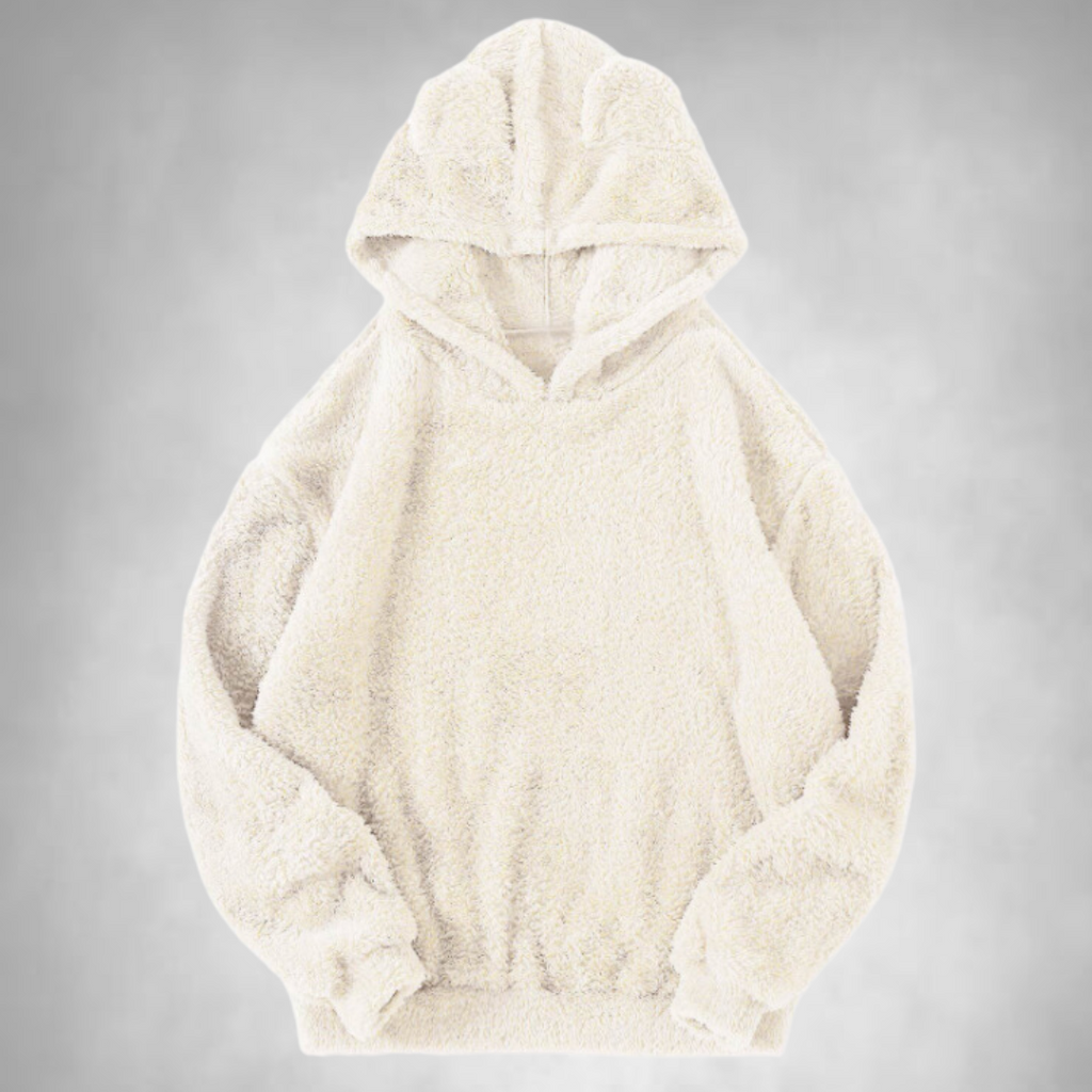 Fleecetröja - Björnöra - Varm - Pullover Hoodie - Hoodie för kvinnor-Mira Lina