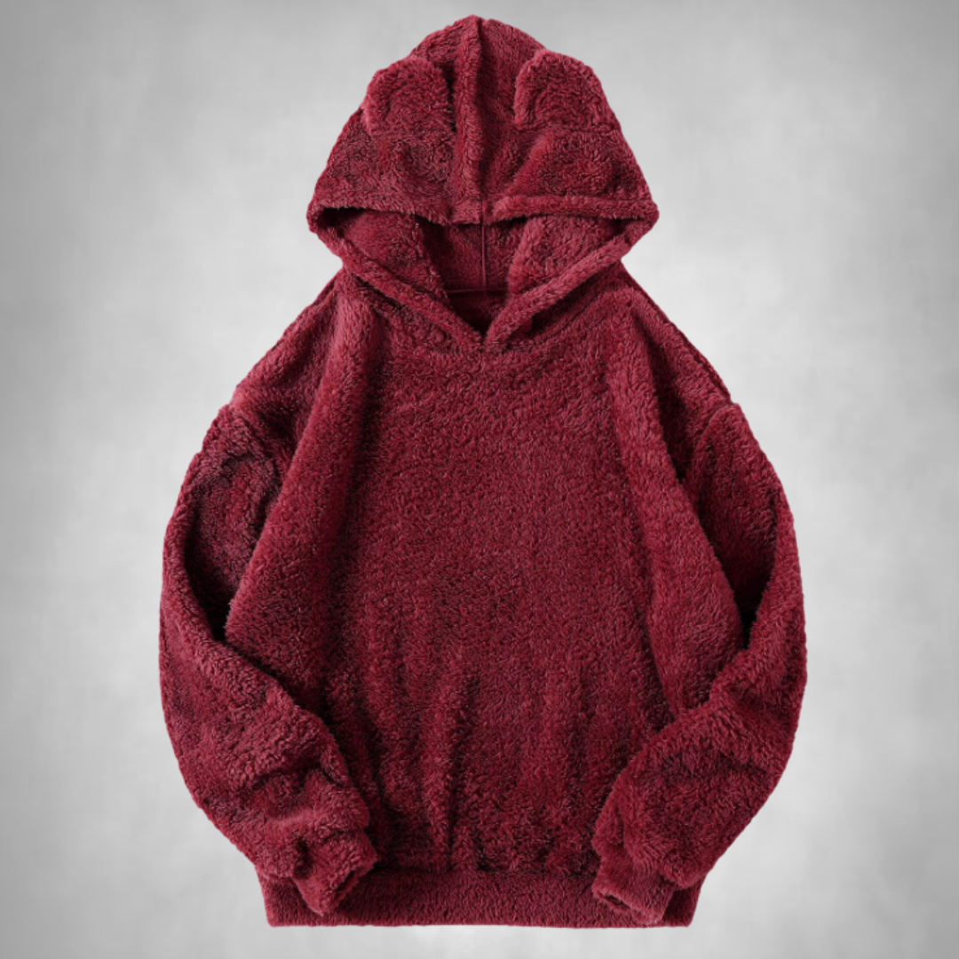 Fleecetröja - Björnöra - Varm - Pullover Hoodie - Hoodie för kvinnor-Mira Lina