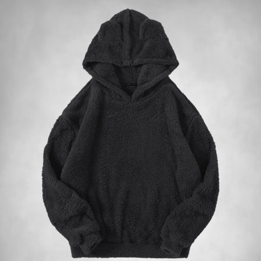 Fleecetröja - Björnöra - Varm - Pullover Hoodie - Hoodie för kvinnor-Mira Lina