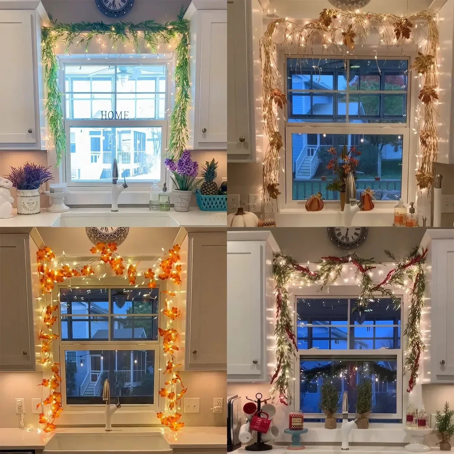 Förbelysta girlander – LED – Konstgjorda – Julgirlander – Julbelysning-Mira Lina