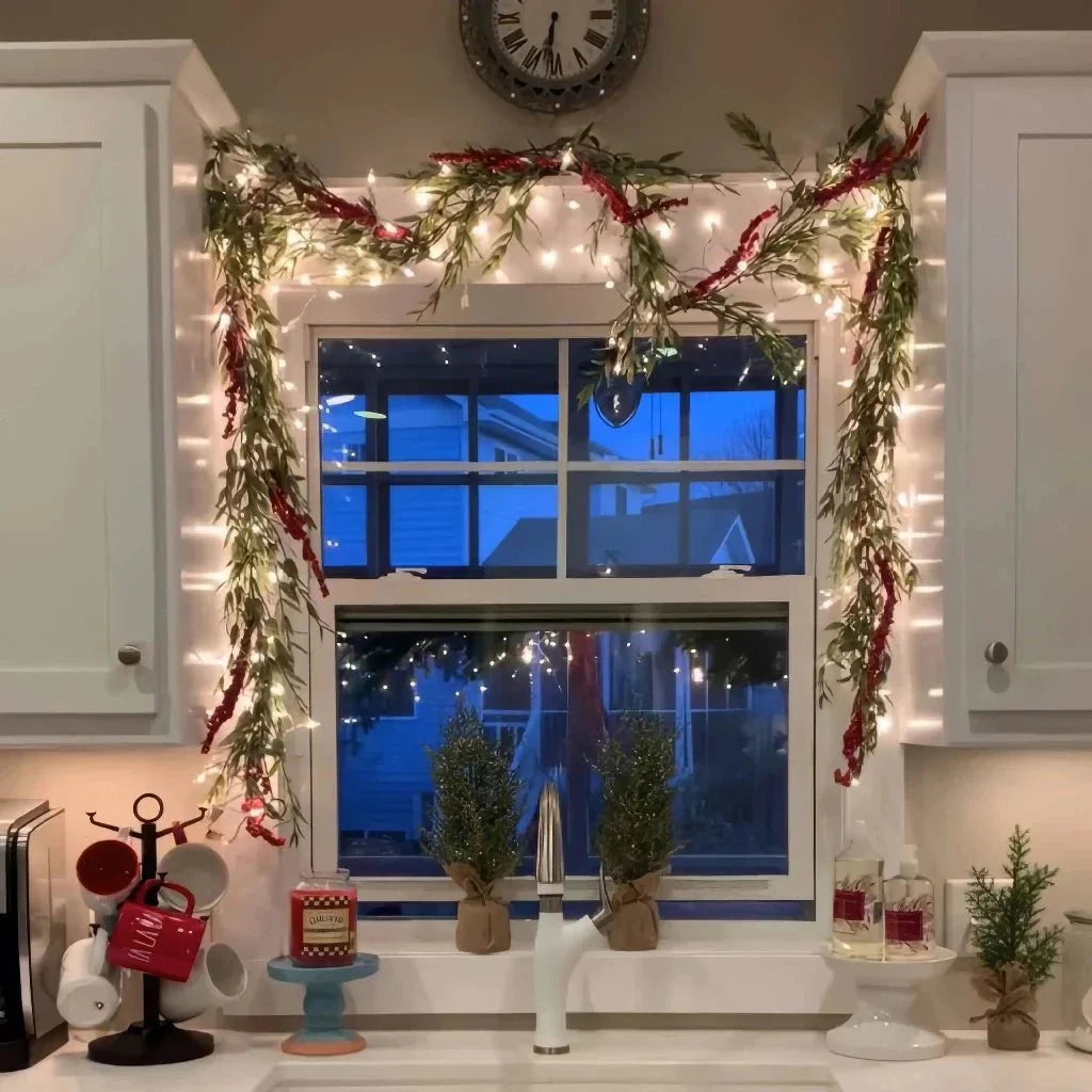 Förbelysta girlander – LED – Konstgjorda – Julgirlander – Julbelysning-Mira Lina