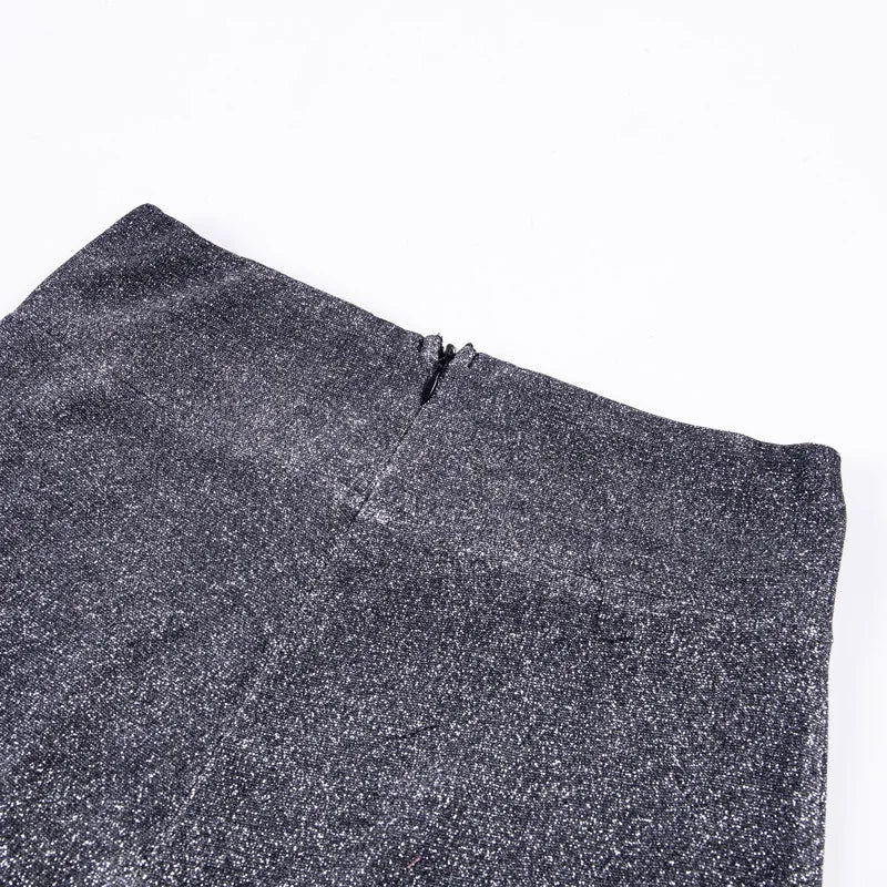 Glitterbyxor – Dambyxor med hög midja och vida ben-Mira Lina