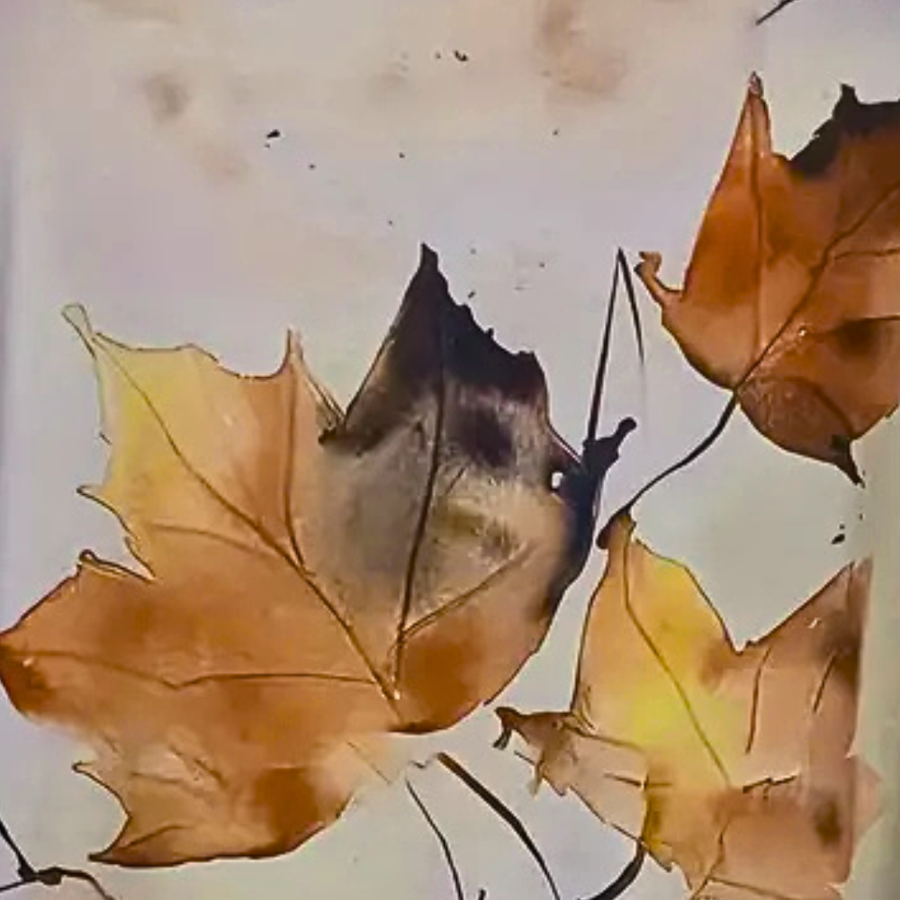 Gul Tröja - Bladmönster - Dragkedja i halsen - Tröja - Damksyntetmaterial med struktur-Mira Lina