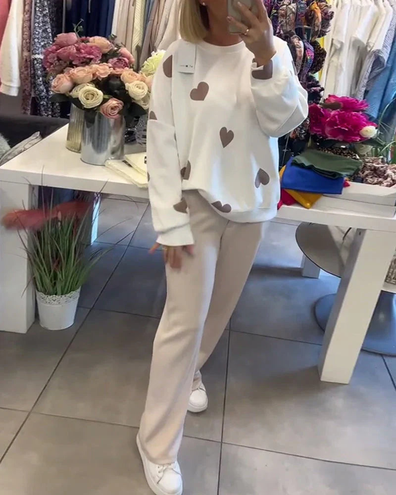 Heart Jumper | Vit | Pnaturfiberblandningover | Hjärtströja | Damtröja-Mira Lina