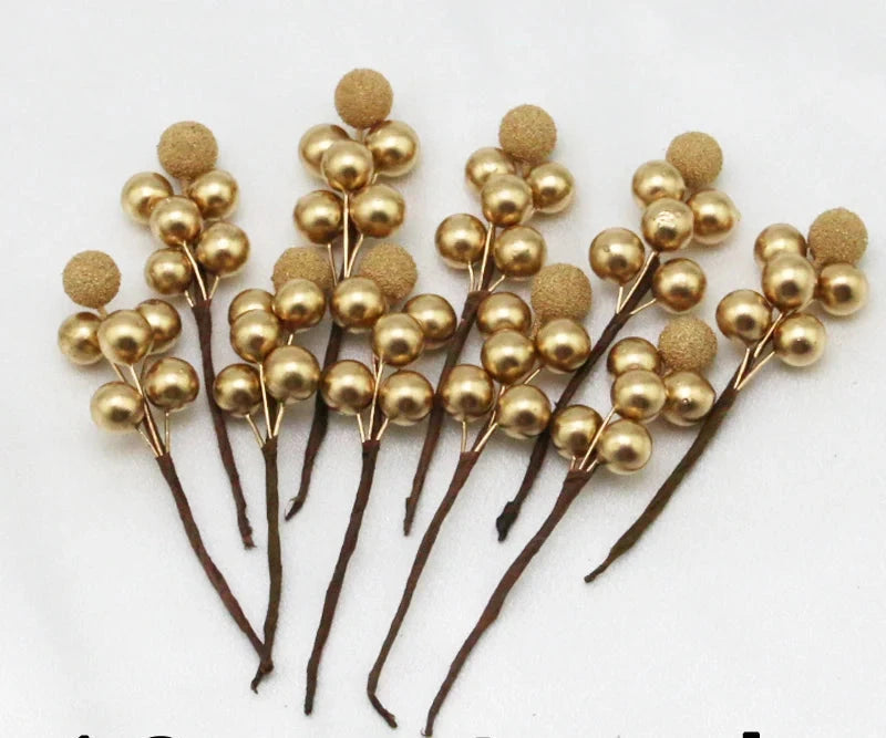 Julbärsplockningar - konstgjorda - glitter - julblomarrangemang - juldekoration-Mira Lina