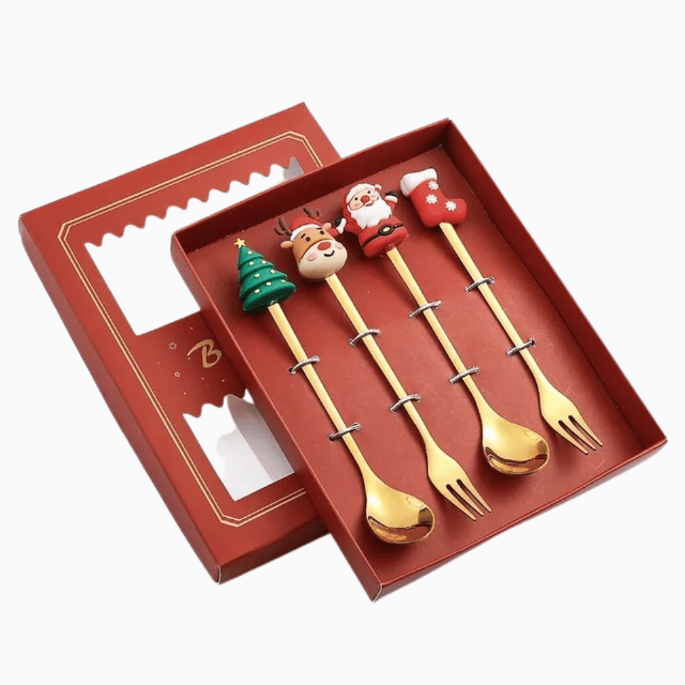 Julbestickset – 4-delat festligt julbestickset i rostfritt stål-Mira Lina