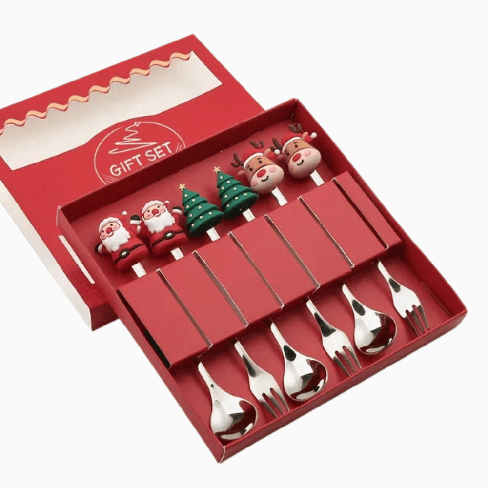 Julbestickset – 4-delat festligt julbestickset i rostfritt stål-Mira Lina