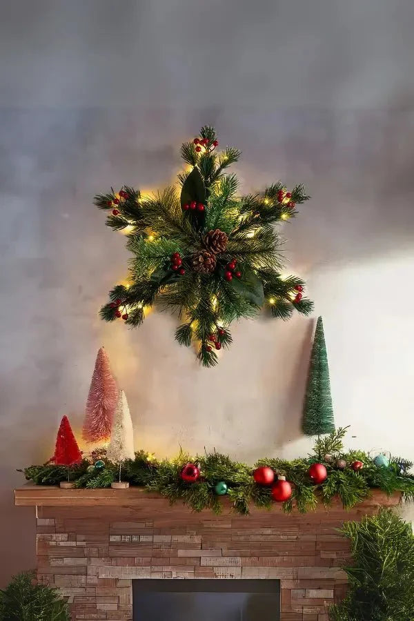 Juldekoration för väggar – Kottar – LED – Julgrönska – Julkrans-Mira Lina